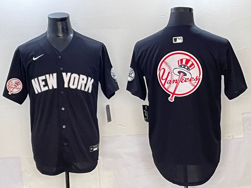 Men 2025 New York Yankees Blank Black Nike MLB Jersey style 0036->new york yankees->MLB Jersey